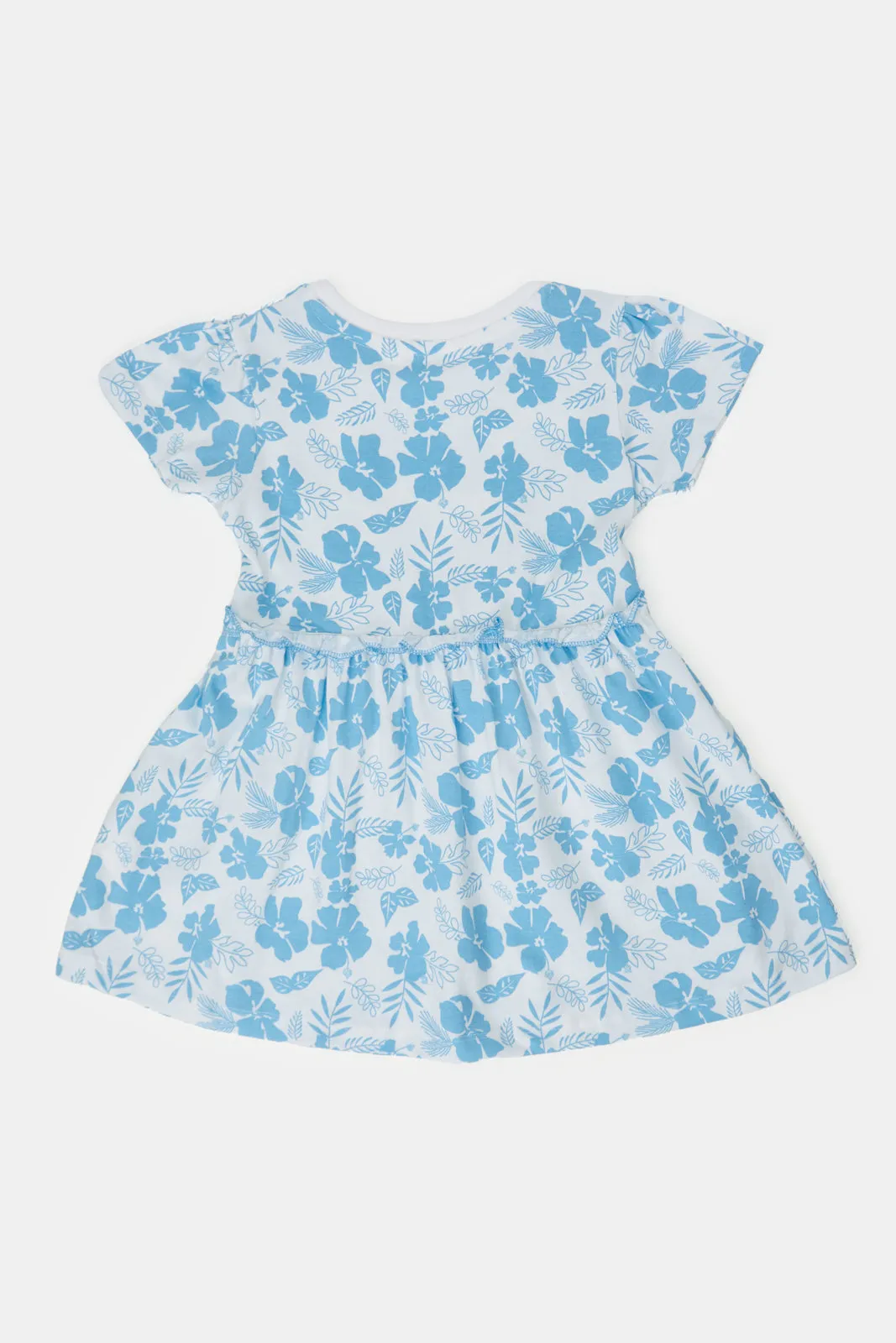 Infant Girls White Floral Print Dress