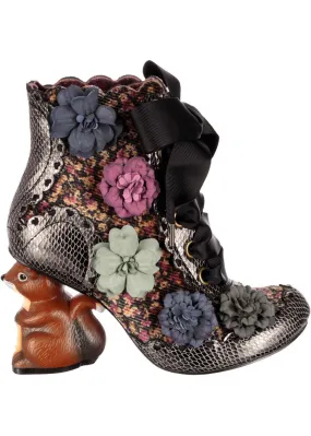 Irregular Choice Black Squirrel 60's Boots - Nuts About You