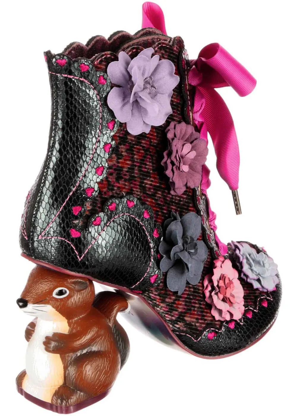 Irregular Choice Squirrel 60's Boots Green - Best Price