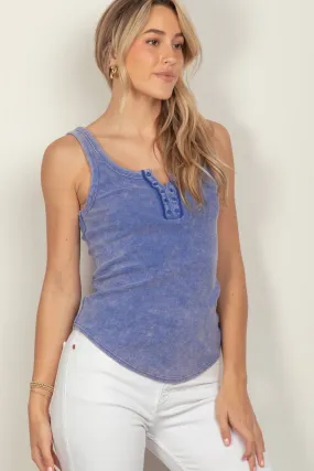 J-NT11500-Y2K Blue Casual Fitted Tank Top - Sizes S-M-L - 2-2-2