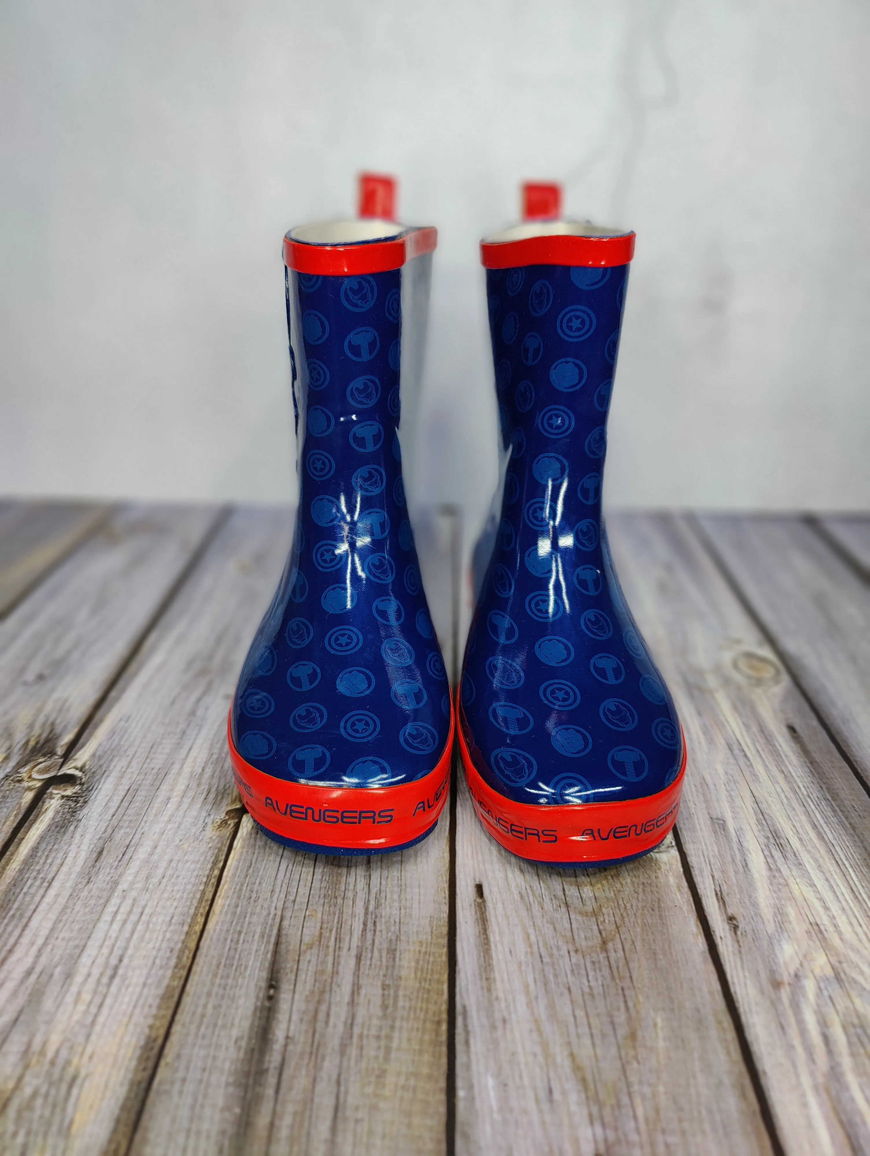 Kids Avengers Blue/Red Wellington Welly Boots - Boys/Girls - Sizes 10-2.5