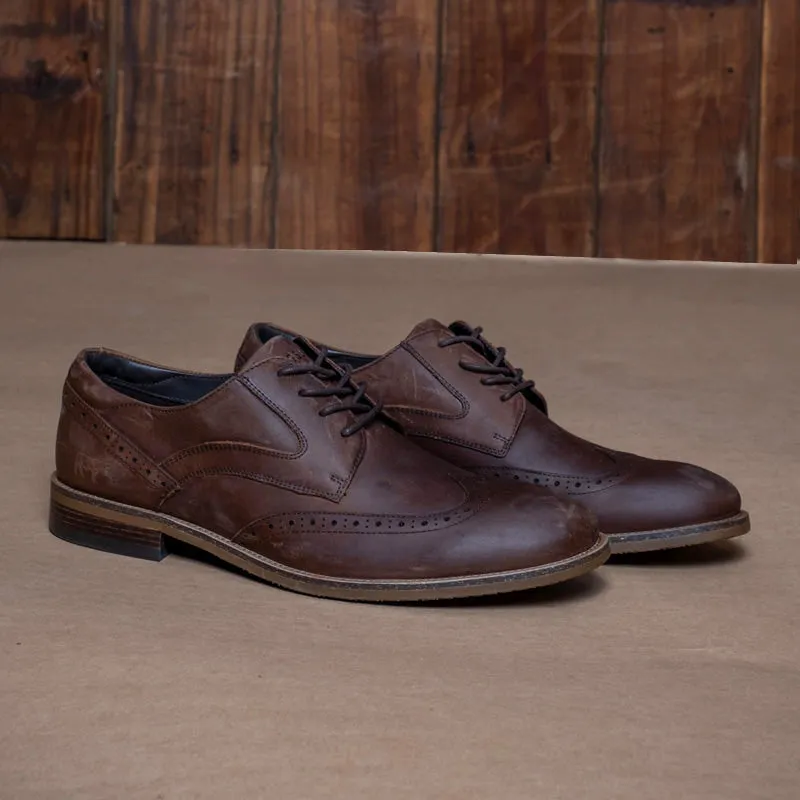 Kingsley Heath Dark Chocolate Wingtip Dress Shoe - DKW/Chocolate