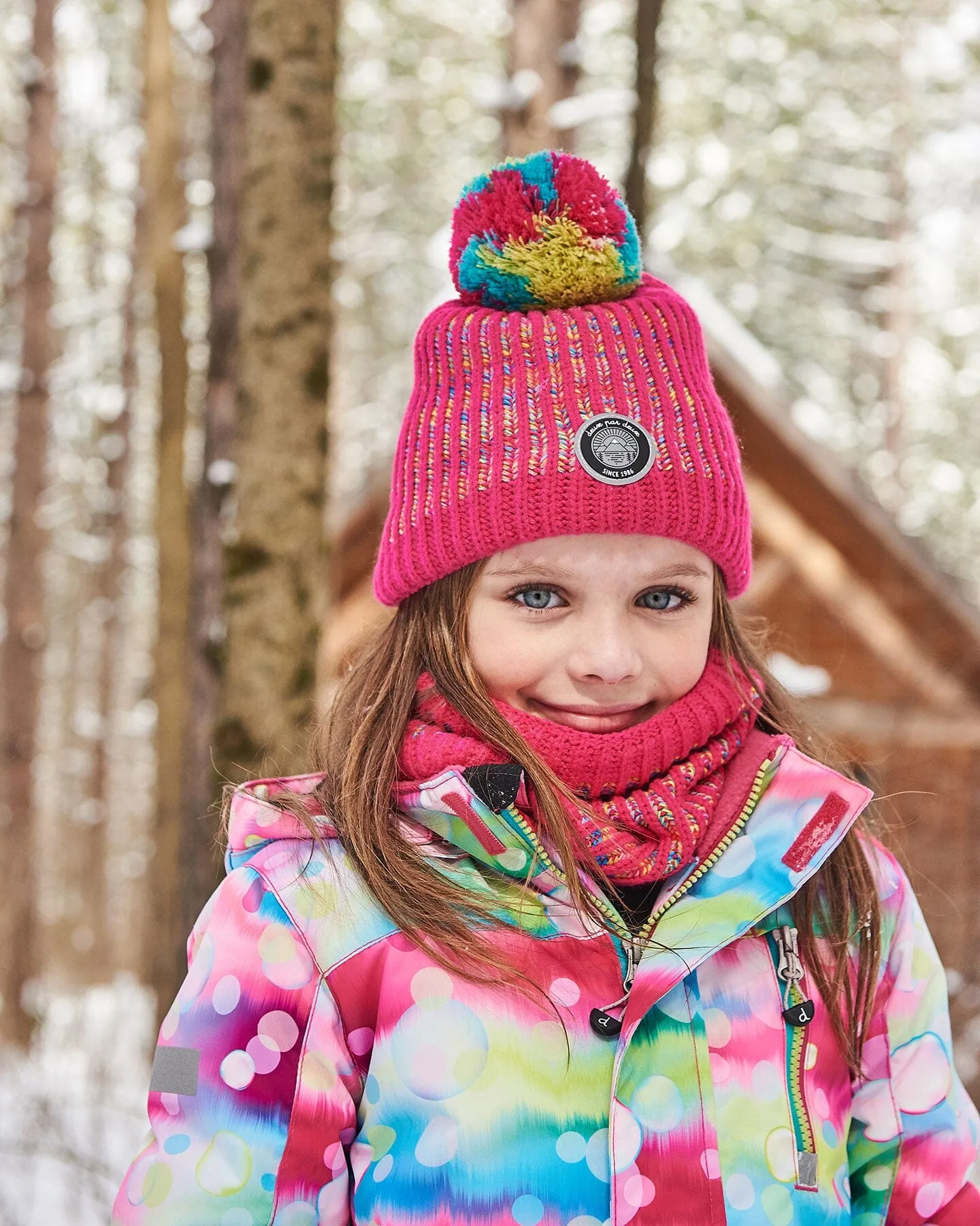 Knit Hat Pink And Multicolor