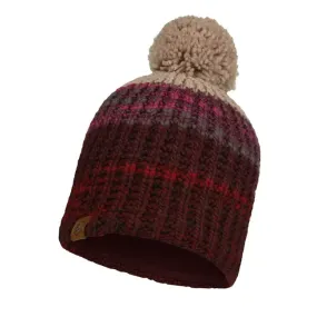 Knitted & Fleece Band Beanie - Alina Maroon