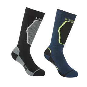 Kombi Junior Brave Midweight Ski Socks Twin Pack Dark Navy