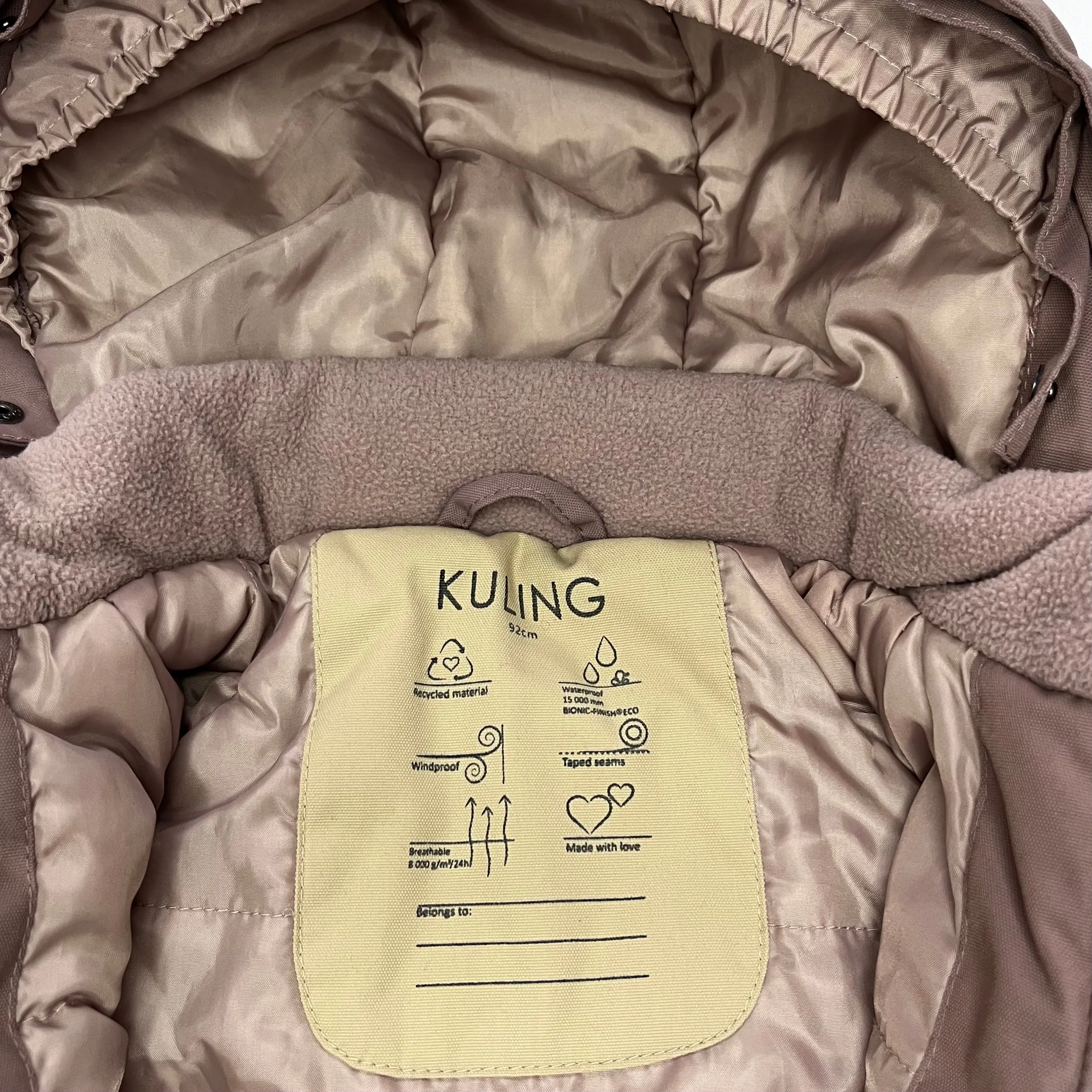 Kuling Lavender Waterproof Snowsuit for Toddlers: 18-24 Months.