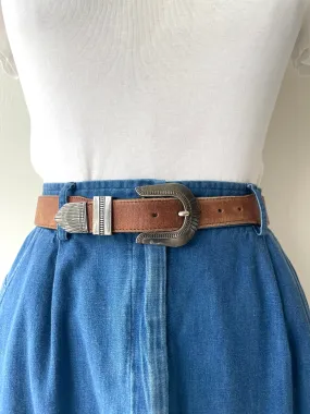 Leather Belt with Metal Tips