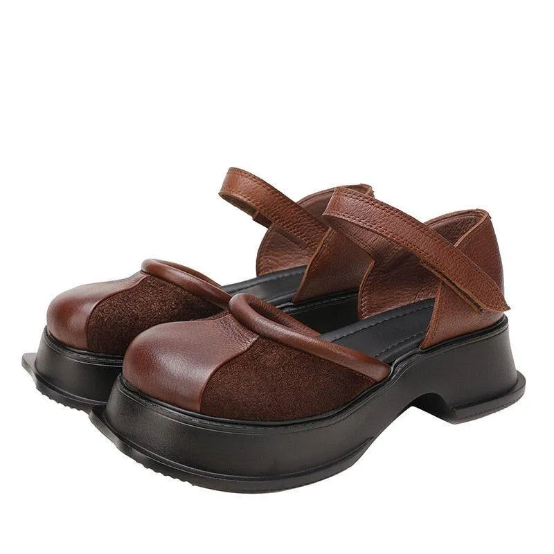 Leather Heel Sandals - Women's Casual Shoes QB144