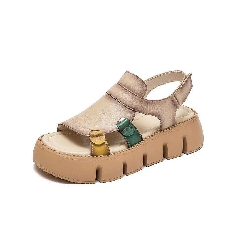 Leather Wedges Sandals - Women's Casual Shoes (WC158)