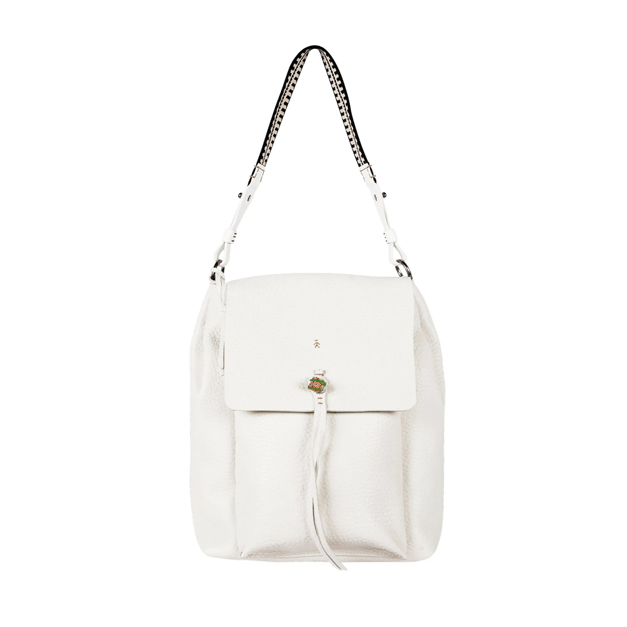 Marika Large Greca Rhino Chalk White Backpack