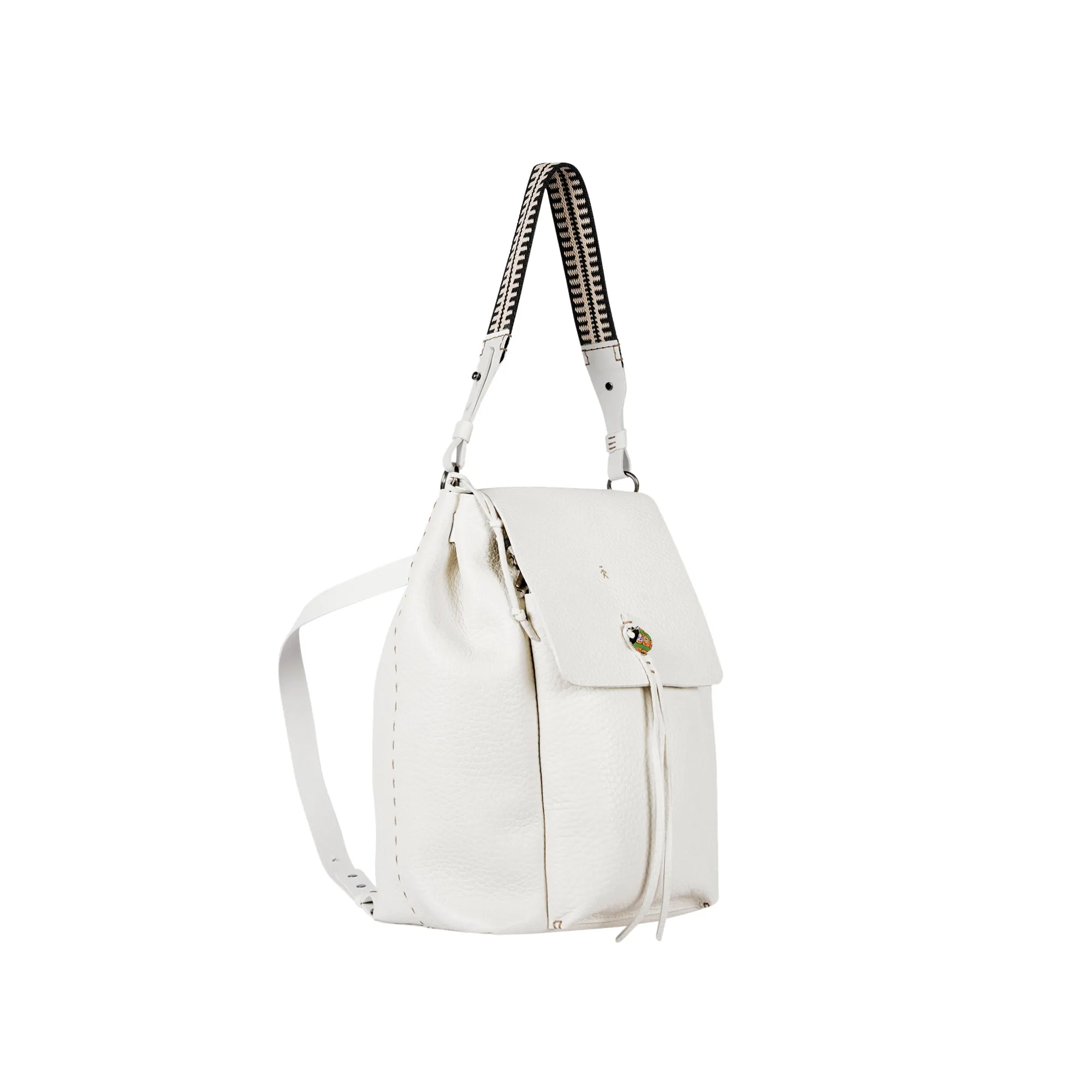 Marika Large Greca Rhino Chalk White Backpack