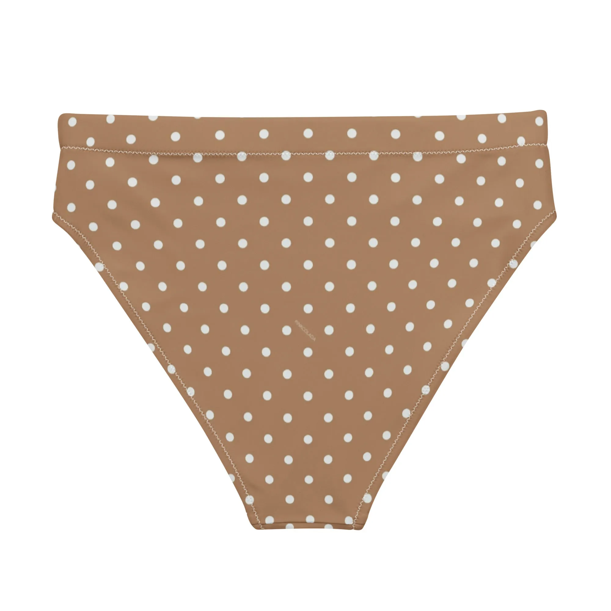 Miami Eco Brown Polka Dot High Waist Bikini Bottom