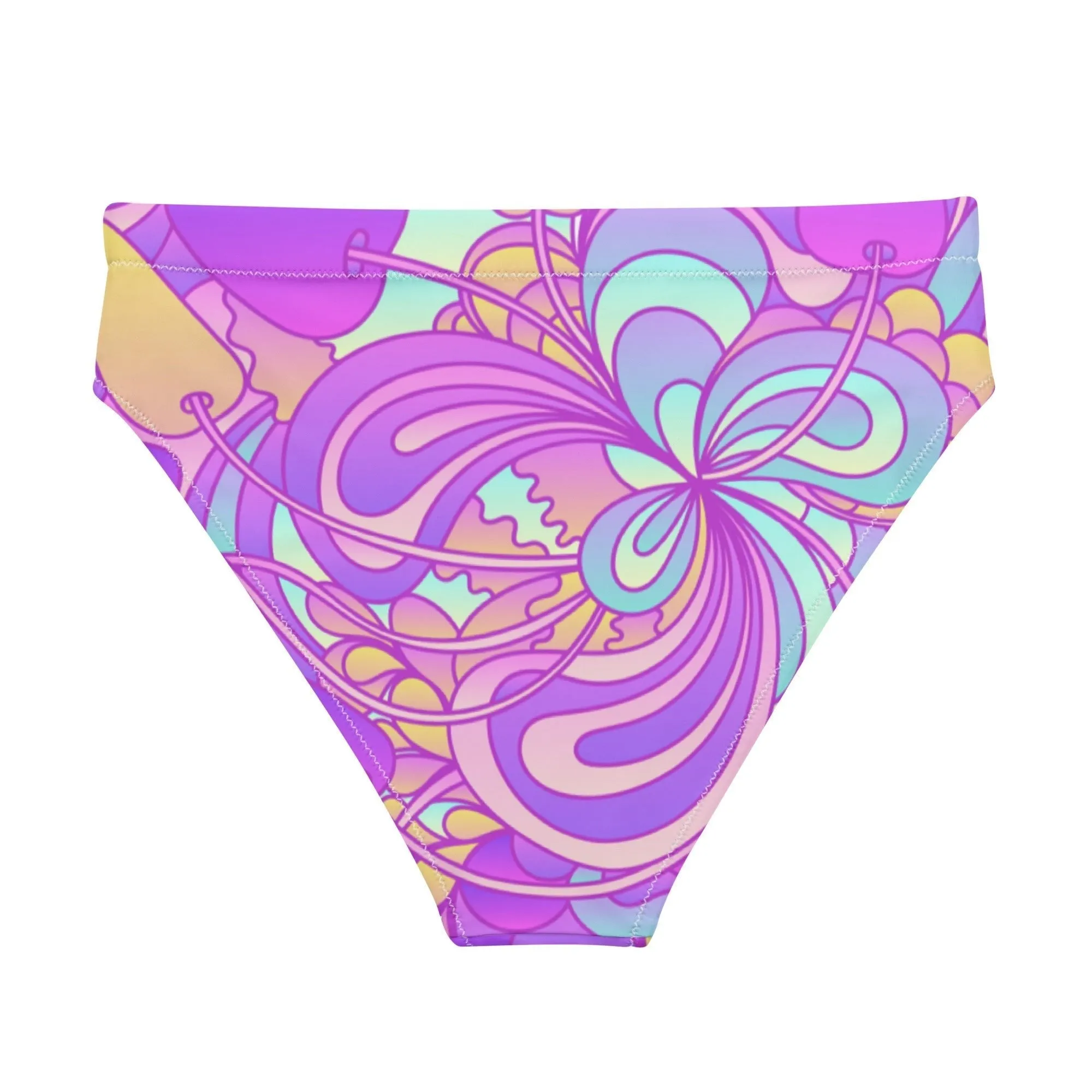 Miami Eco High Waist Bikini Bottom | Purple Delica