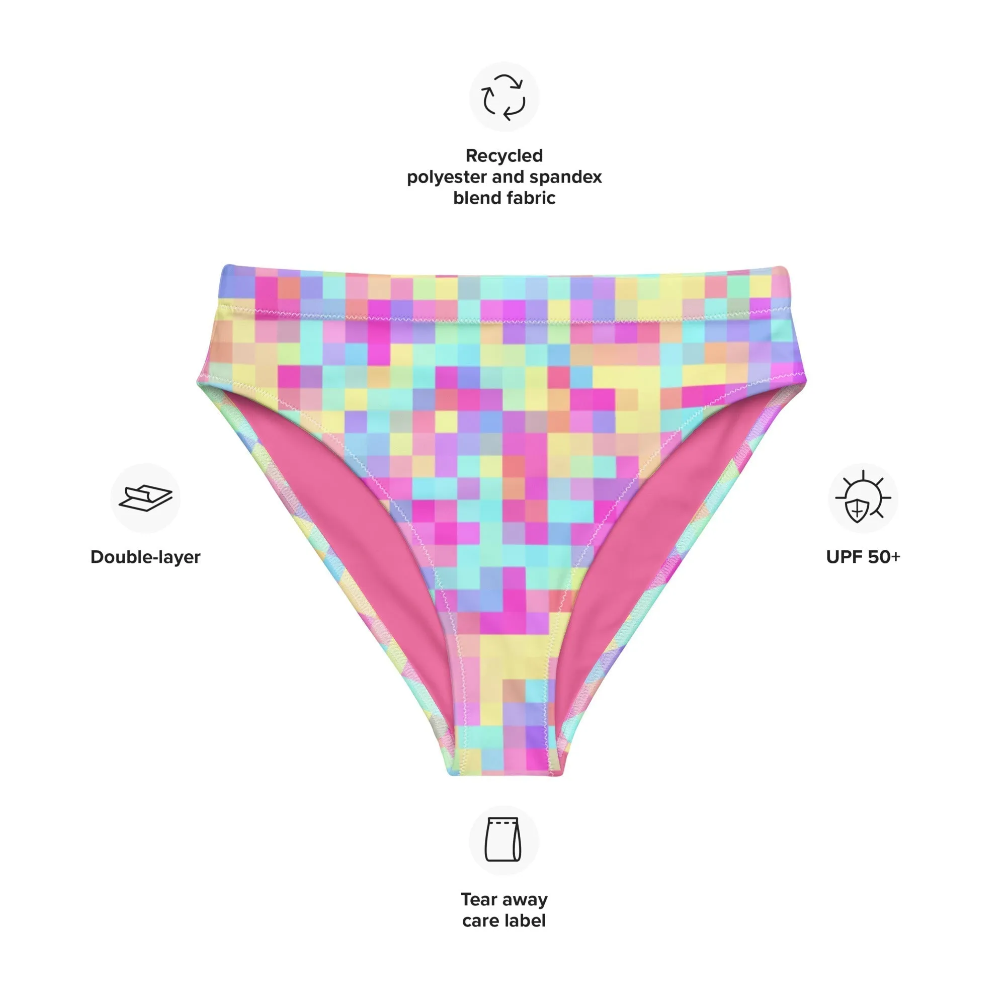 Miami Eco High Waist Bikini Bottom - Pixels 1.0