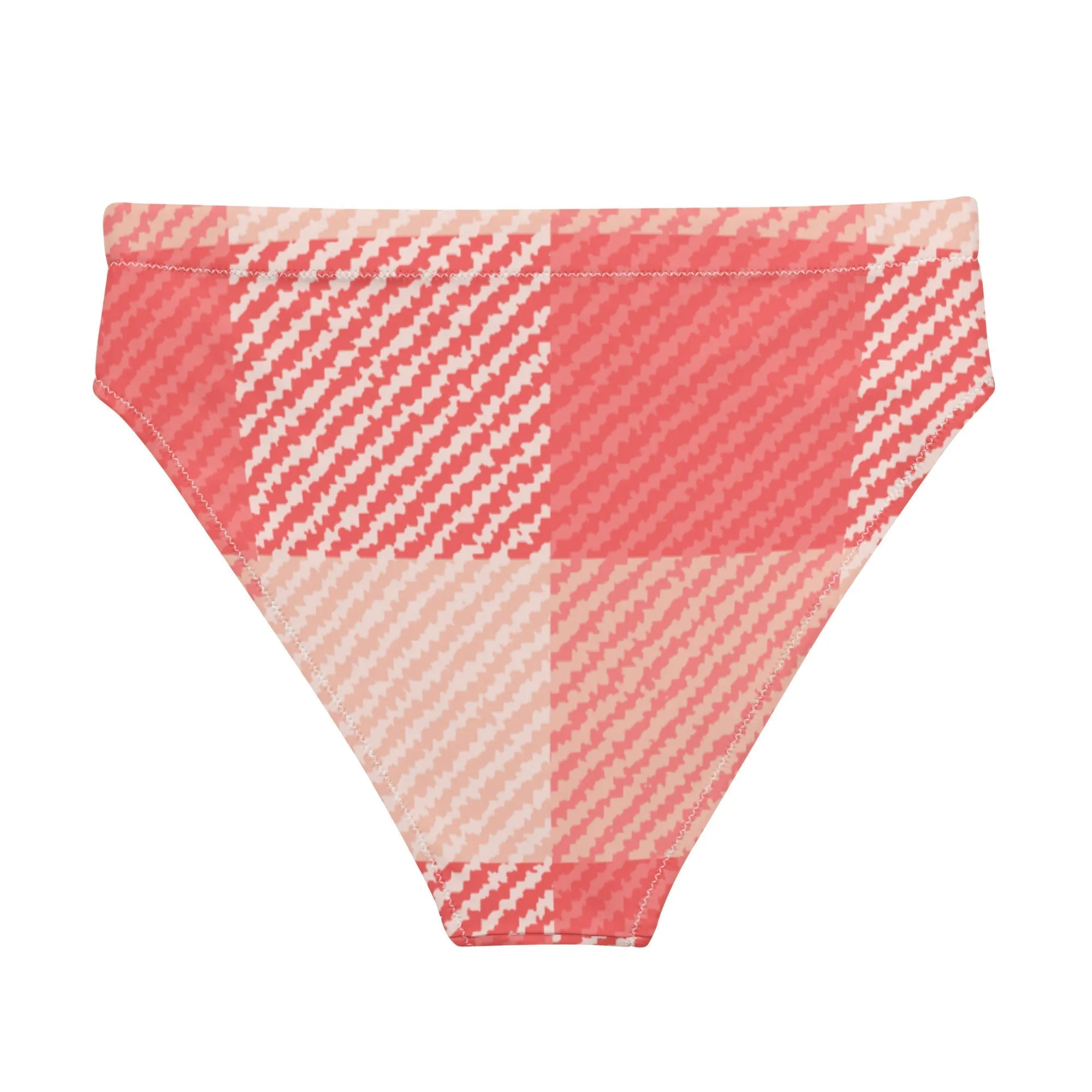 Miami Eco High Waisted Bikini Bottom | Oversized Red Gingham - Shop Now!