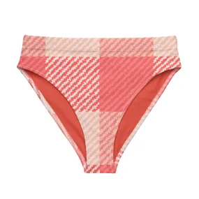 Miami Eco High Waisted Bikini Bottom | Oversized Red Gingham - Shop Now!