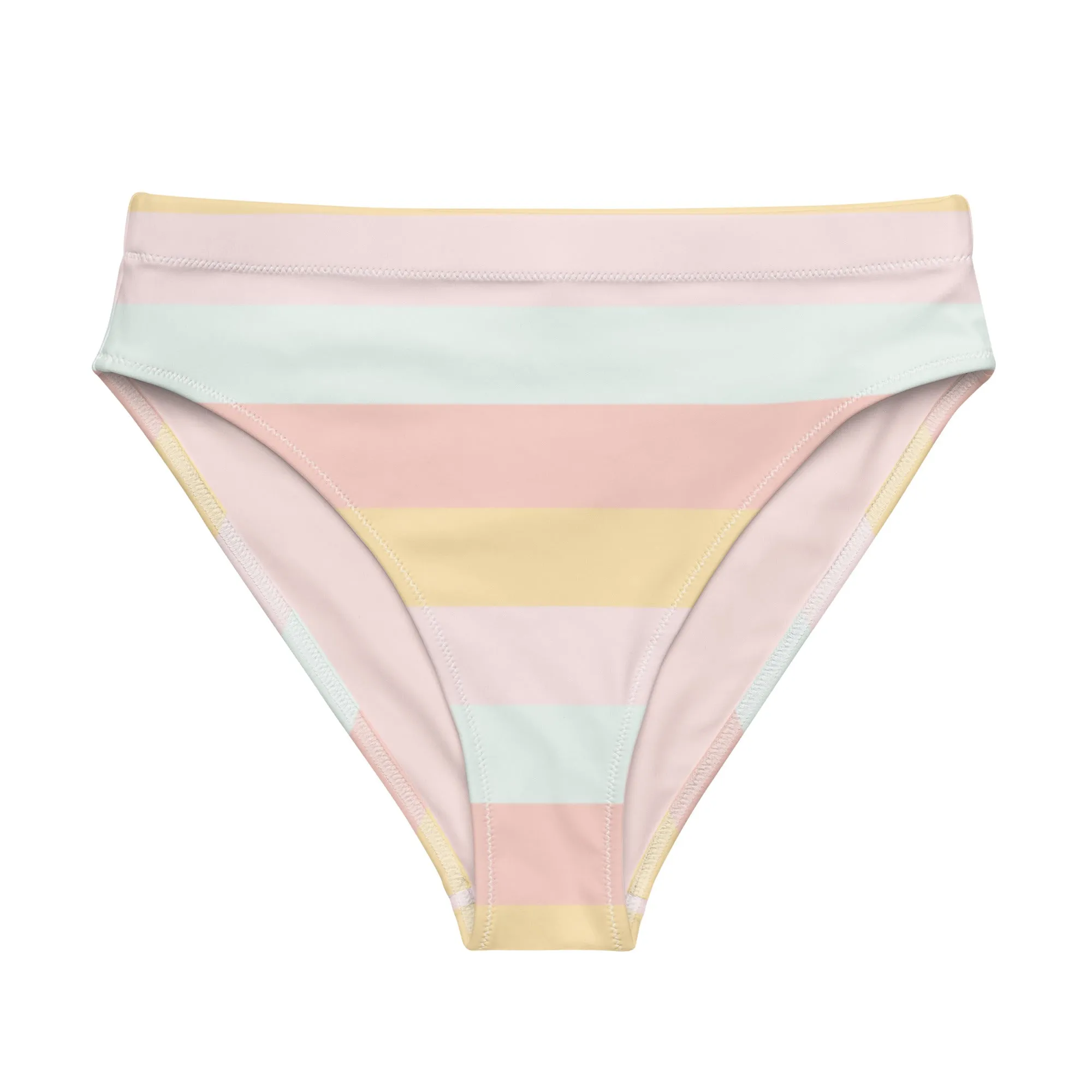 Miami Eco High Waisted Bikini Bottom | Summer Stripes - Get the Best Sustainable Swimwear