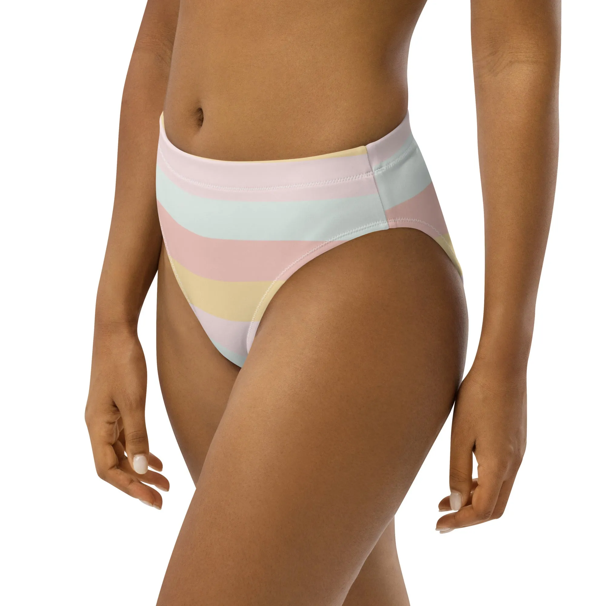 Miami Eco High Waisted Bikini Bottom | Summer Stripes - Get the Best Sustainable Swimwear