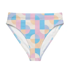 Miami High Waist Bikini Bottom - Pastel Shapes | Shop Now