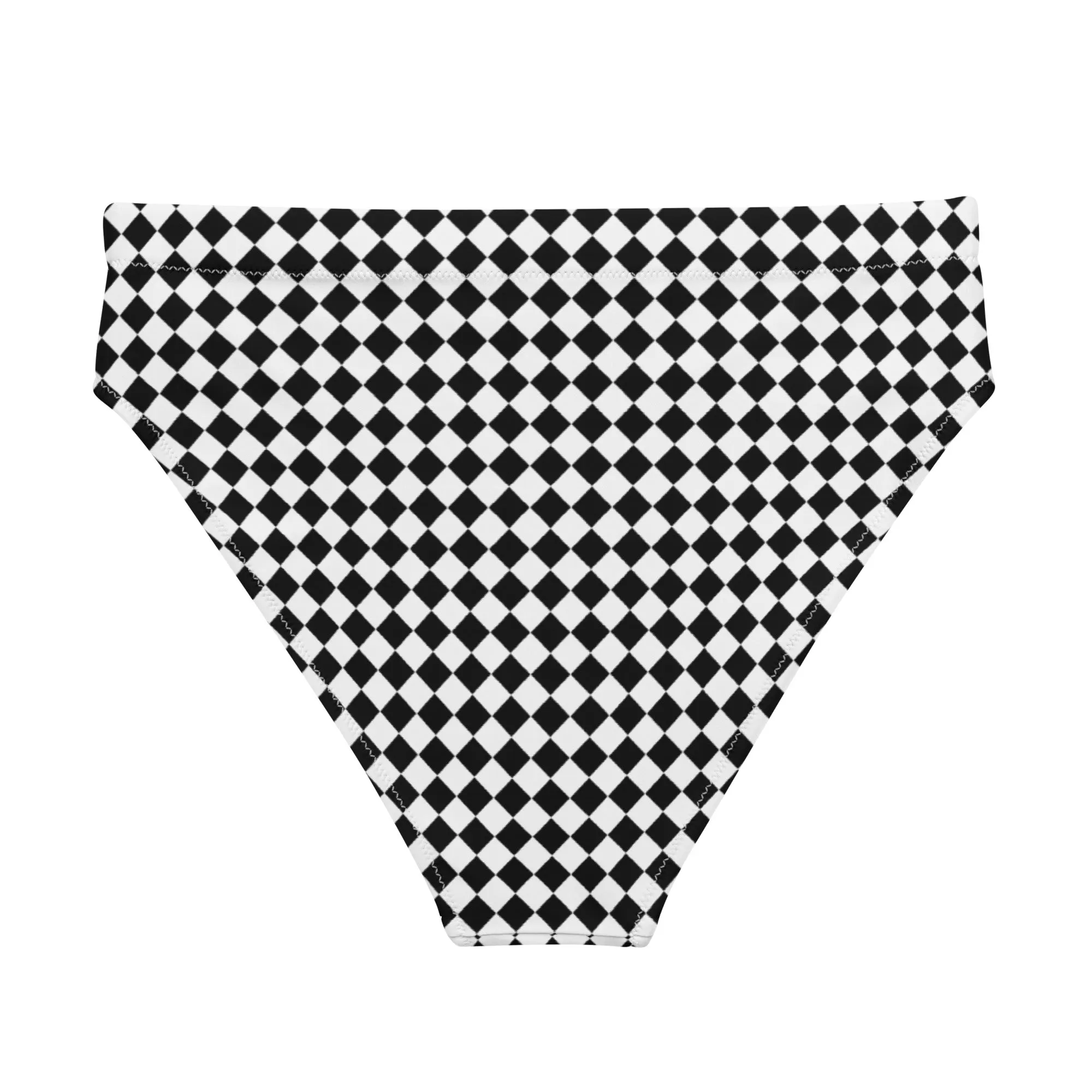 Miami High Waisted Bikini Bottom Checker Pattern