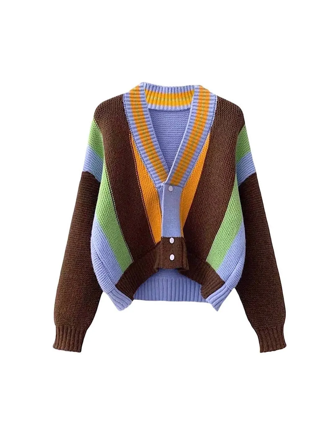 Multi-color striped knit cardigan - Shop now!