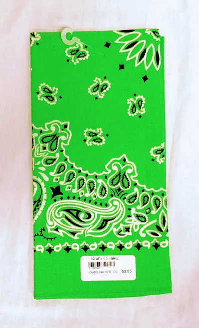 Neon Green Paisley Headscarf