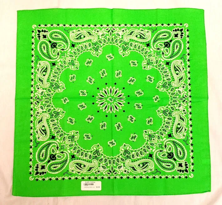 Neon Green Paisley Headscarf