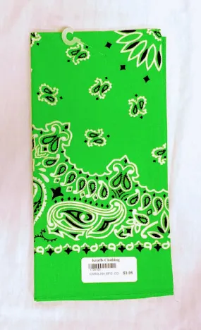 Neon Green Paisley Headscarf