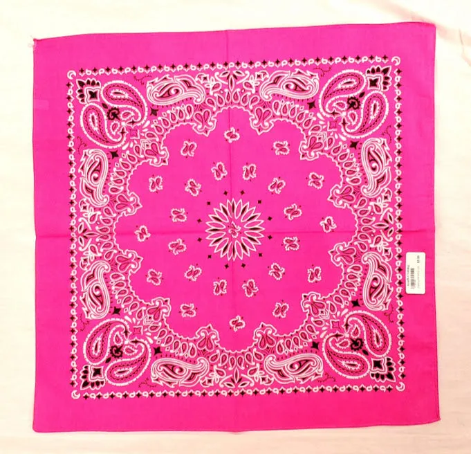 Neon Pink Paisley Headscarf