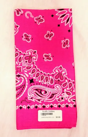 Neon Pink Paisley Headscarf