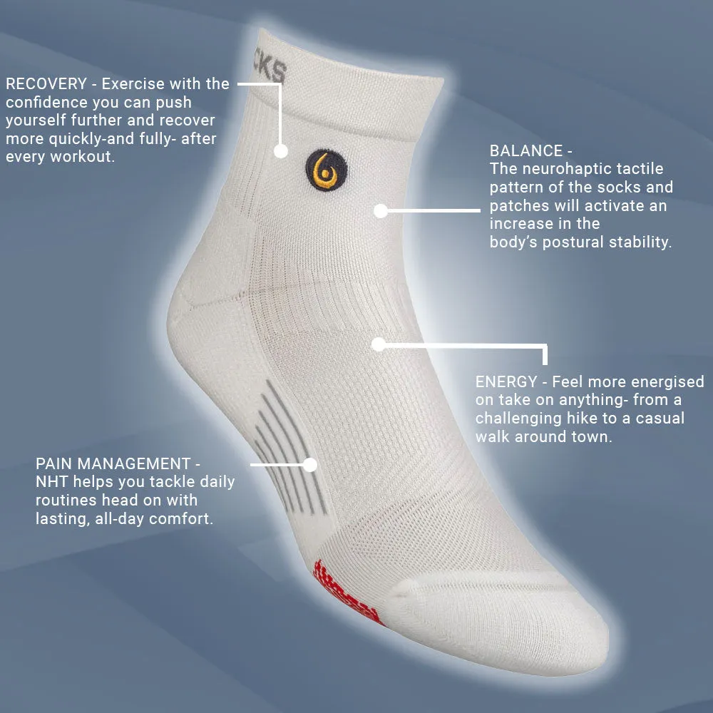 Neurosocks - Mini Crew White - High-performance Athletic Socks