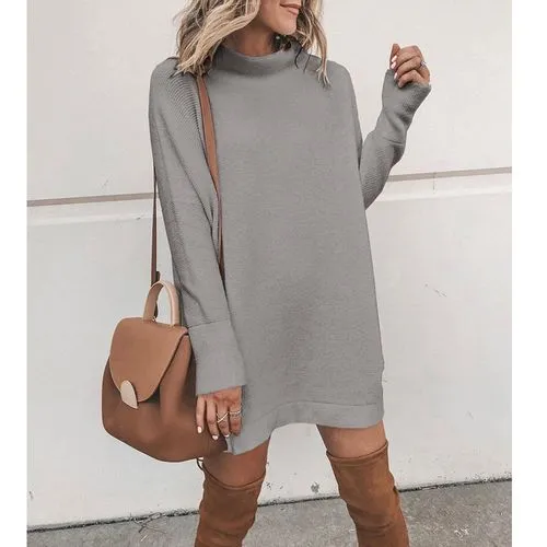 New Casual Long Sleeve Round Neck Dress