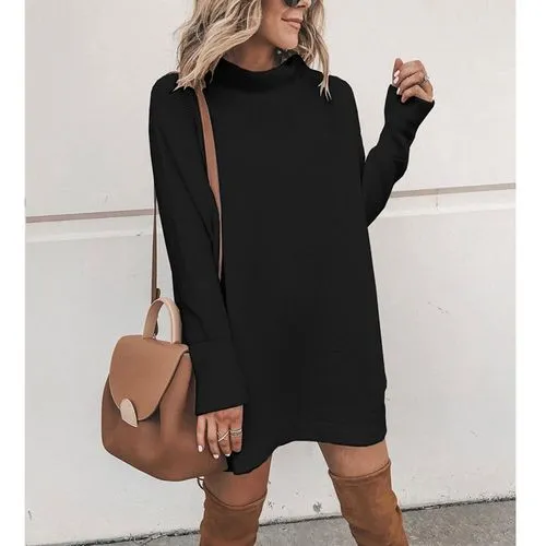 New Casual Long Sleeve Round Neck Dress