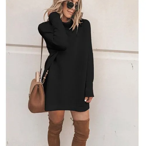 New Casual Long Sleeve Round Neck Dress