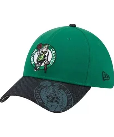 New Era Men's NBA Kelly Green/Black Boston Celtics Sport Night Visor Hit 39THIRTY Flex Hat