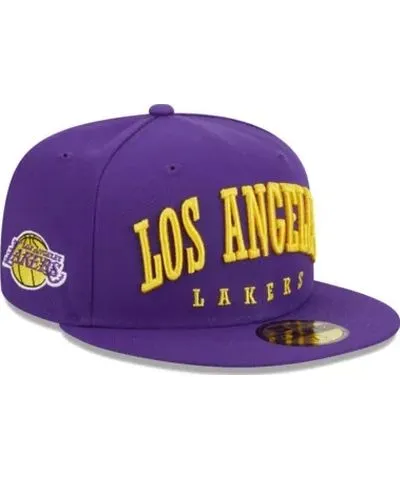 New Era Men's NBA Los Angeles Lakers Big Arch Text 59FIFTY Fitted Hat