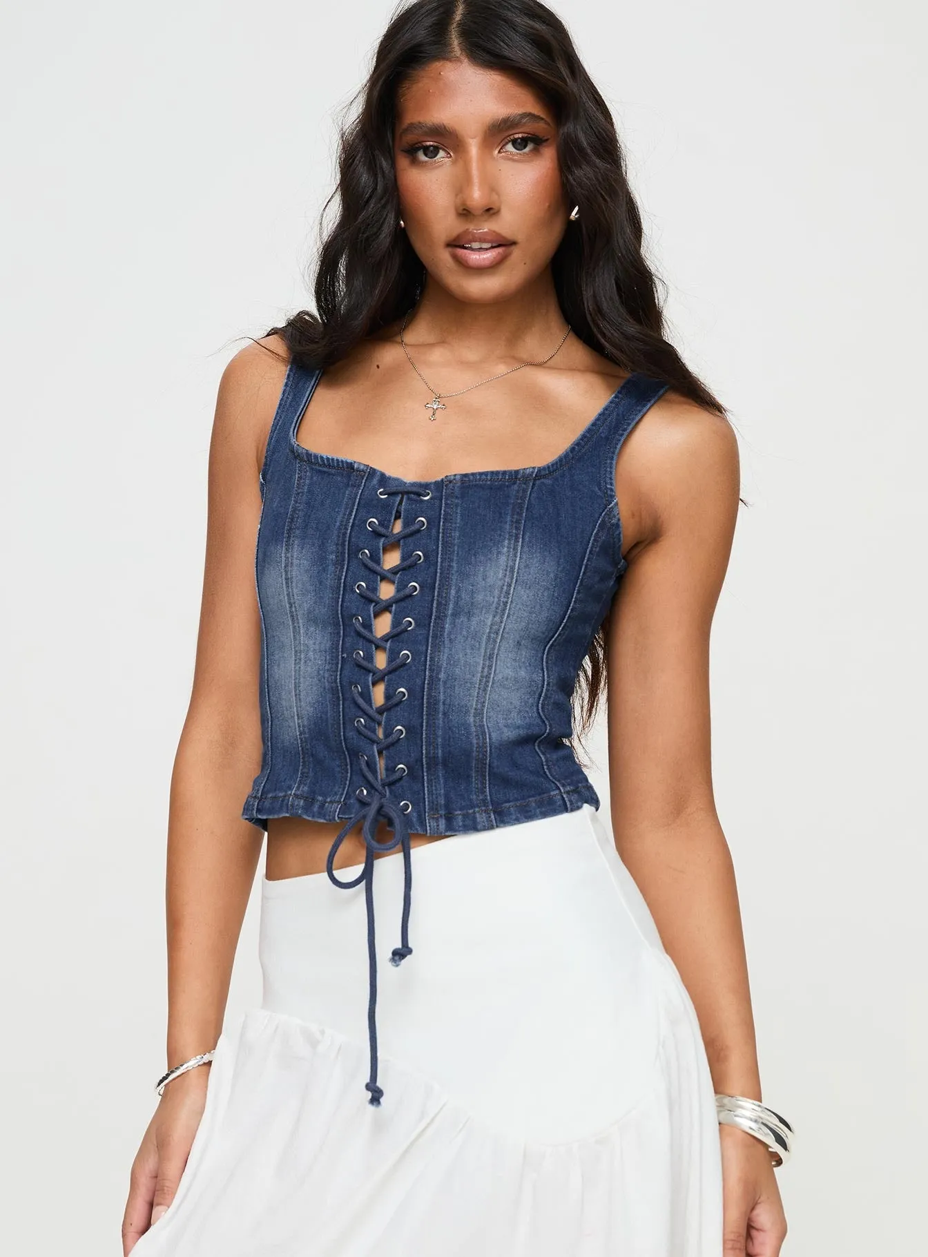 Packston Denim Top Mid Wash