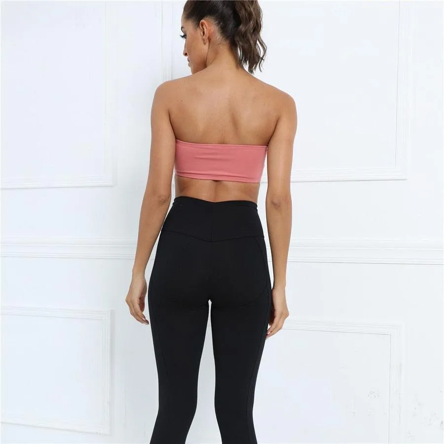 Padded Tube Top Exercise Bra for Sport and Fitness