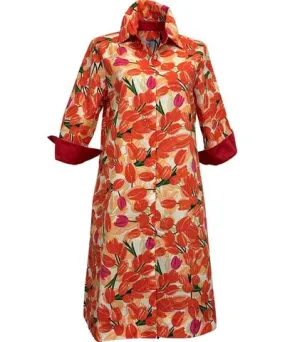 Perlavera Women's Yellow / Orange Clara Tulip Orange Dress