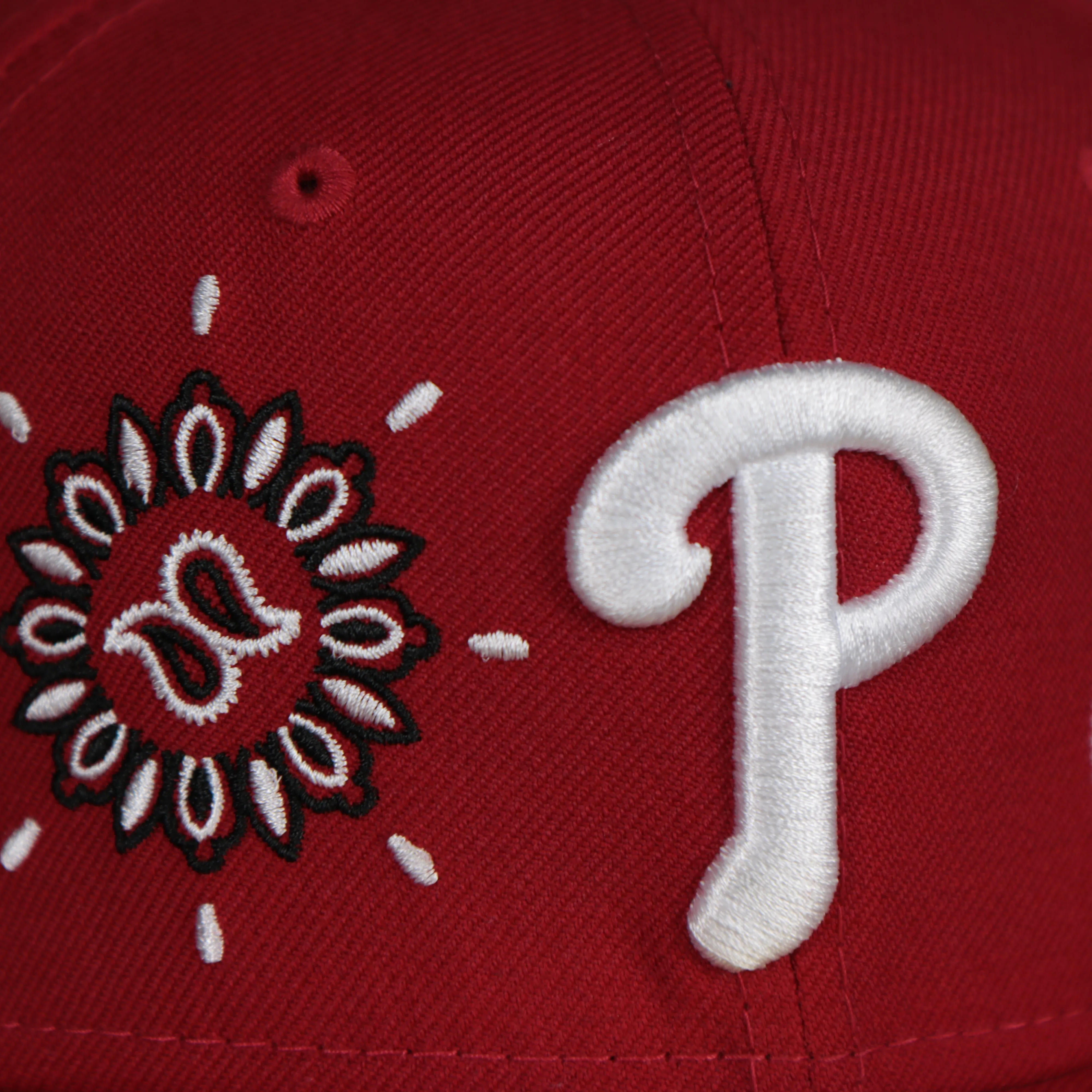 Philadelphia Phillies Paisley Bandana Pattern Fitted Cap - Grey Bottom, Red | 5950