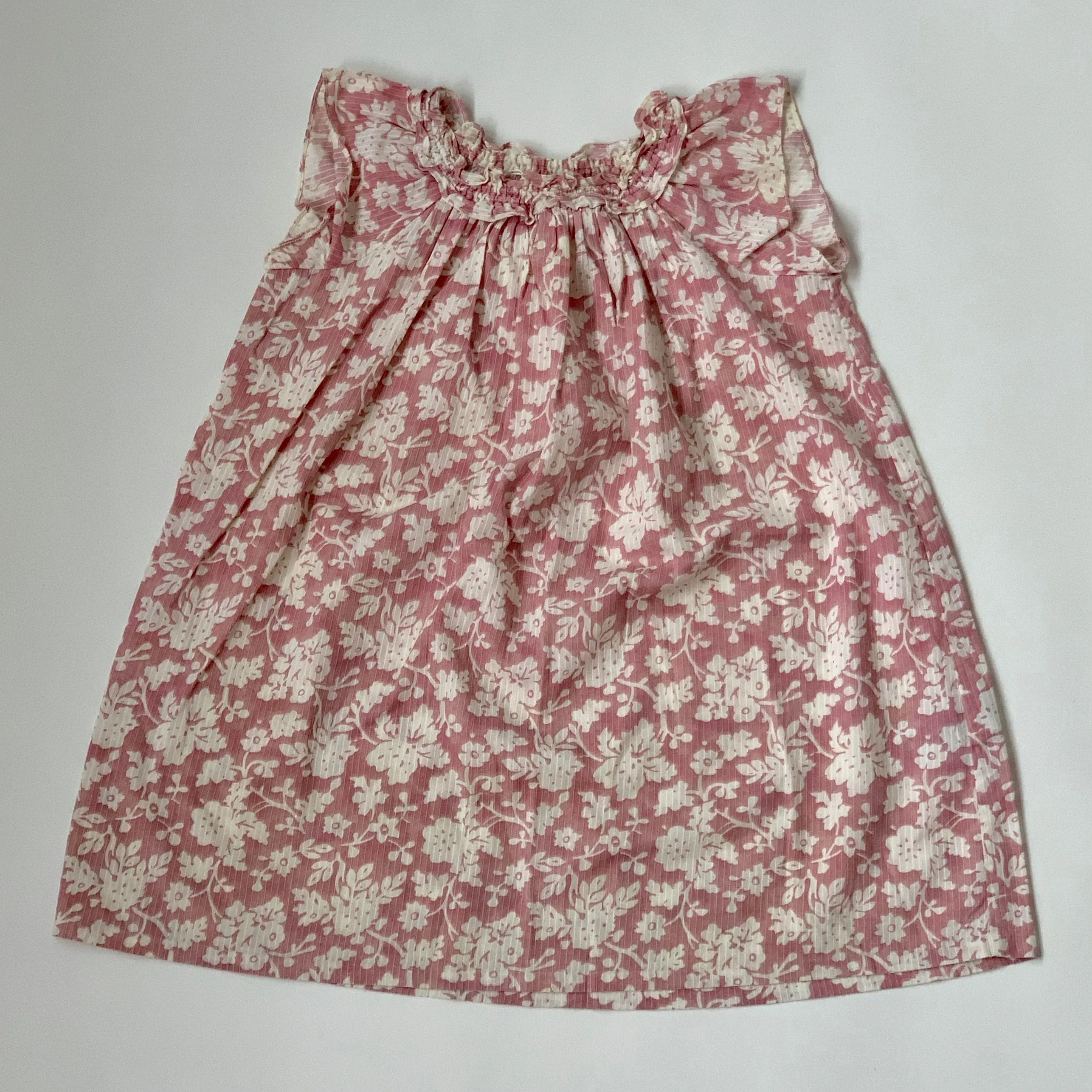 Pink and White Floral Dress - Bonpoint | Size: 3 Years