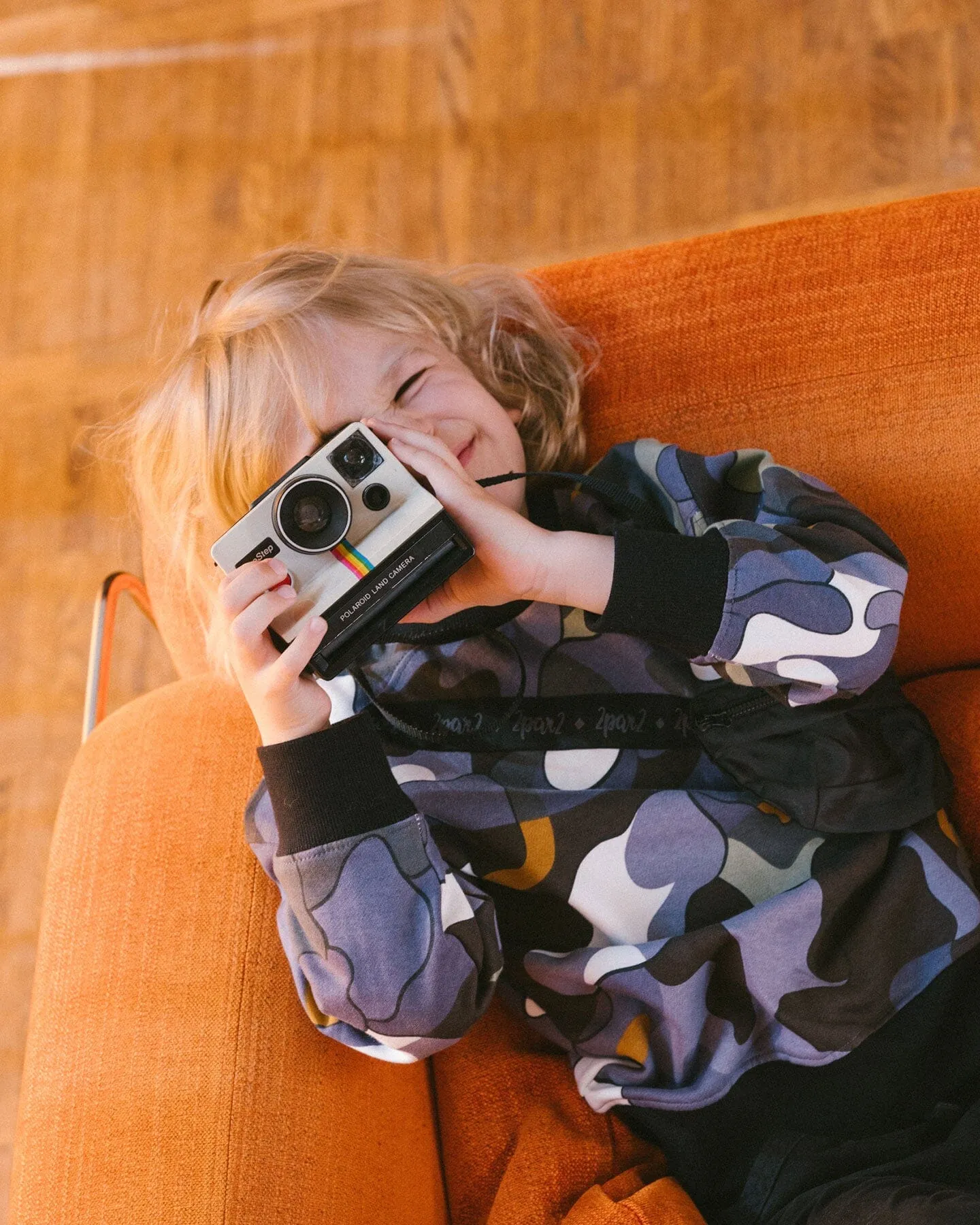 Printed Camo Fleece Sweatshirt With Bag