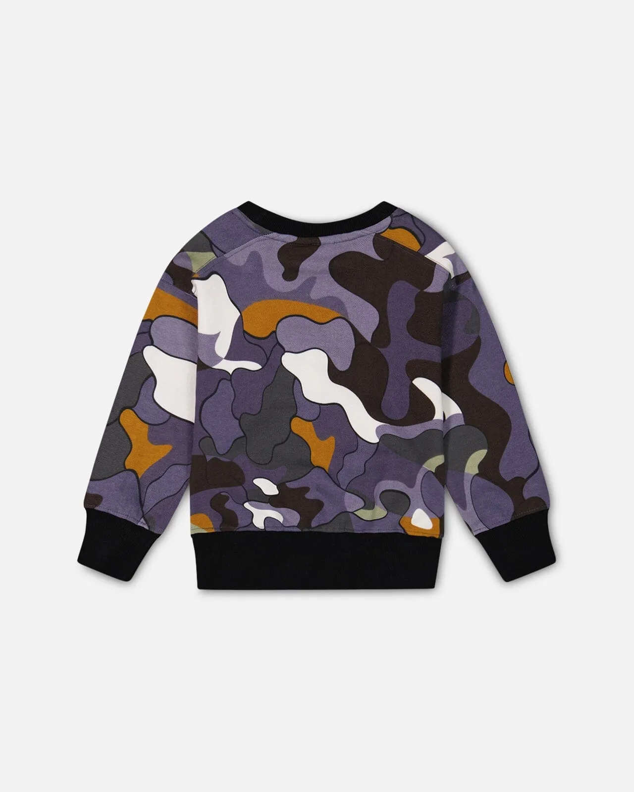 Printed Camo Fleece Sweatshirt With Bag