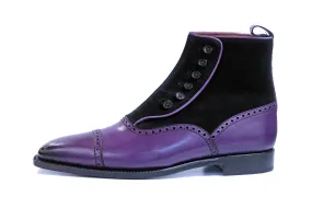 Puyallup MTO Purple Calf Black Suede LPB Last Single Leather Sole