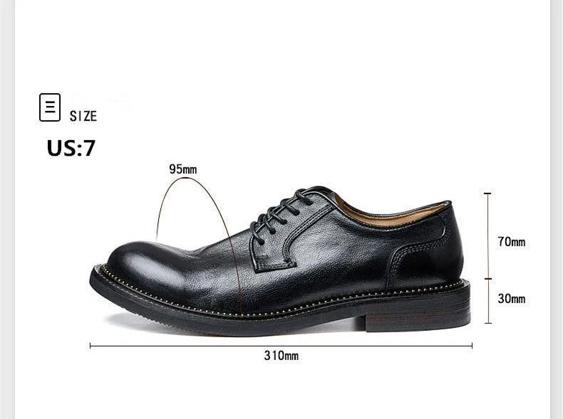 Retro Leather Oxfords - Men's Casual Shoes (Handmade), QD1245