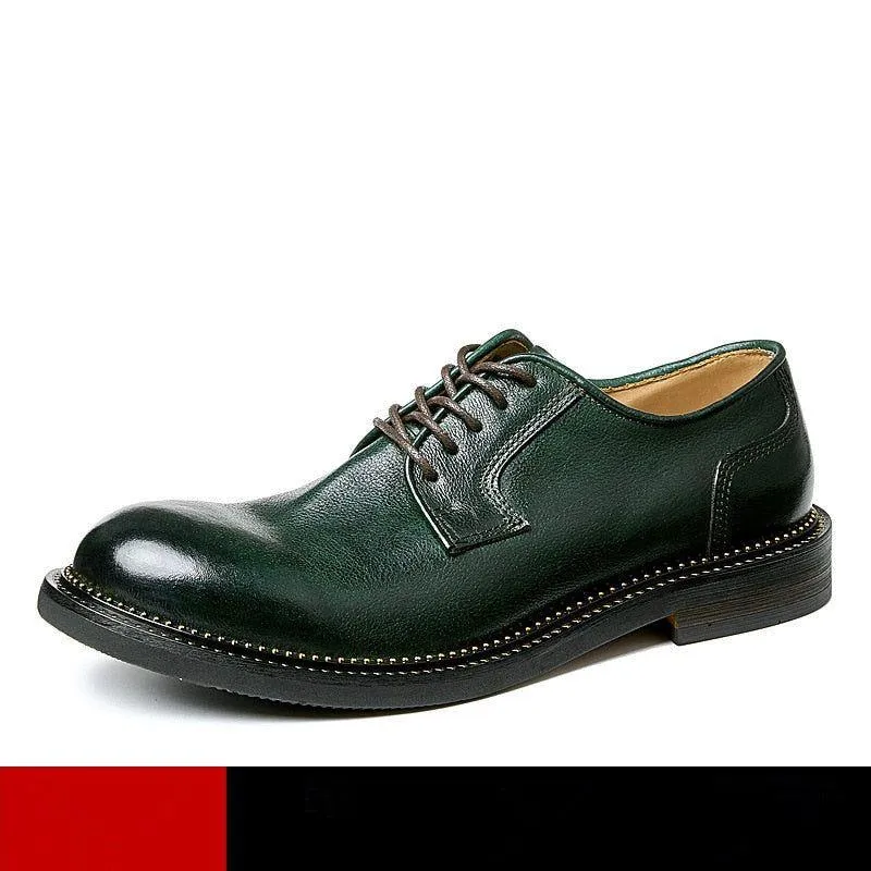 Retro Leather Oxfords - Men's Casual Shoes (Handmade), QD1245