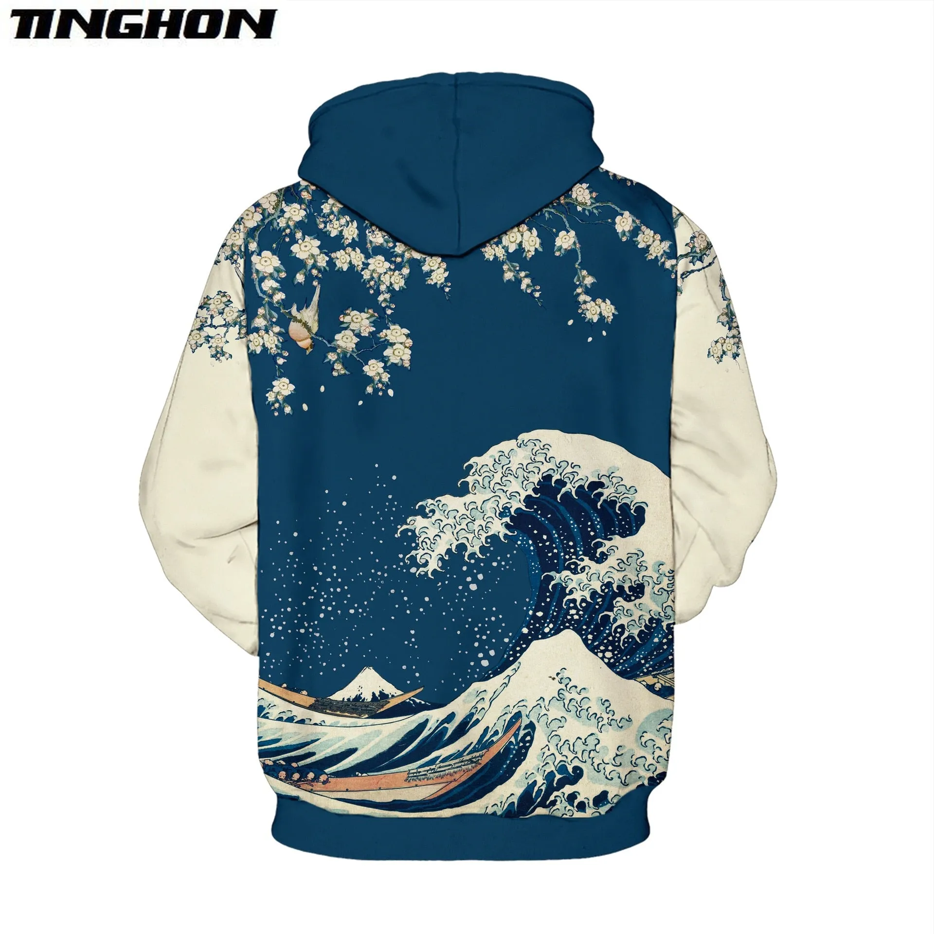 Seawaves and Flower 3D Sweatshirts Hoodies for Men and Women