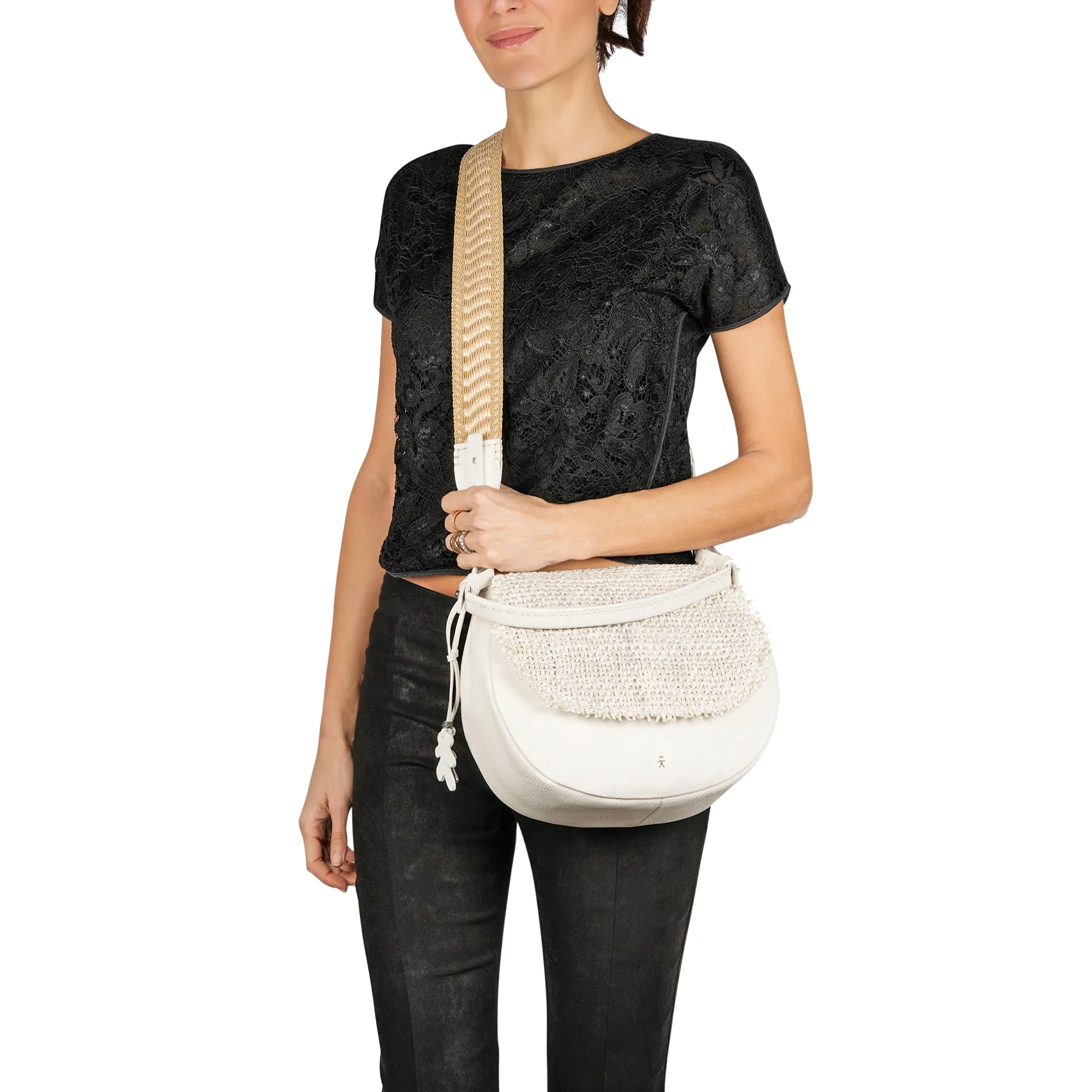 Sella M Intreccio Madreperla: Saddle Bag with Mother of Pearl Weaving (Google SEO friendly)