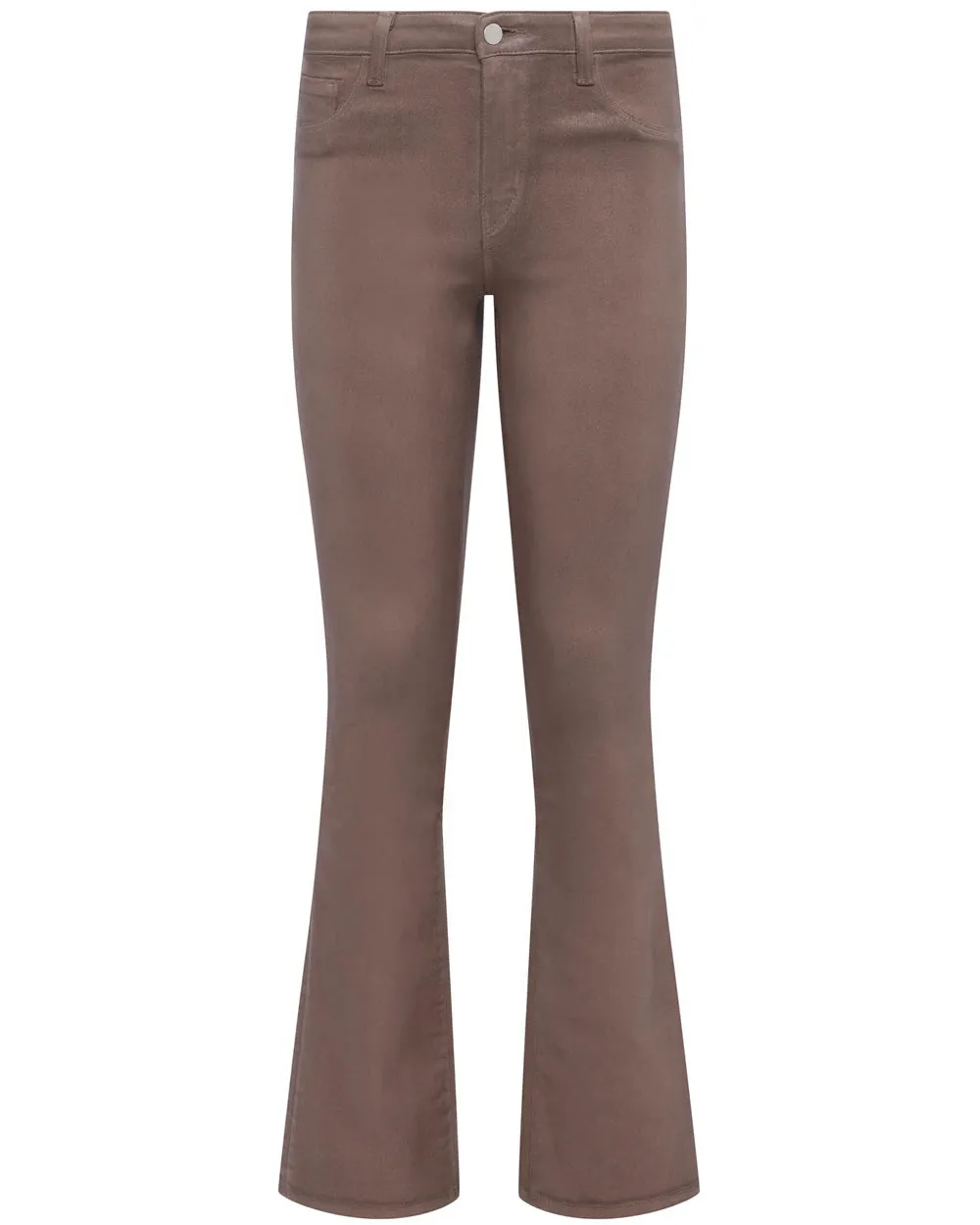 Selma High Rise Baby Bootcut Jean in Coated Taupe