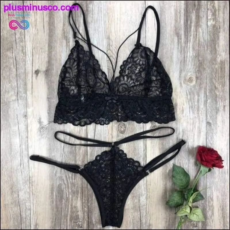 Sexy Lace Lingerie Set - High-Quality Polyester - Straps